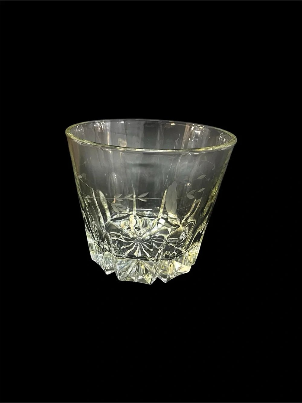 Vintage Princess House Heritage Crystal Ice Bucket Etched Floral Glass #522 5.5”